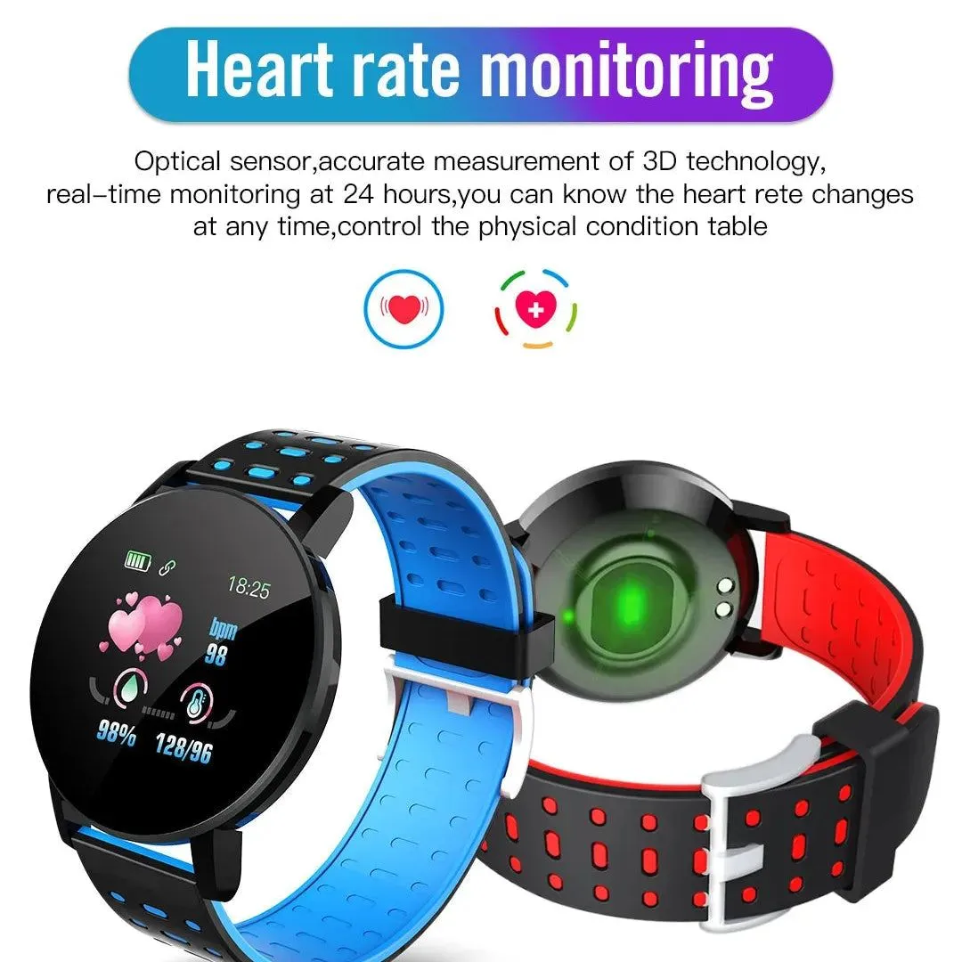 119 Smart Watch Men Women Heart Rate Blood Pressure Monitoring Bluetooth Smartwatch Fitness Tracker Watch Sport For Android IOS