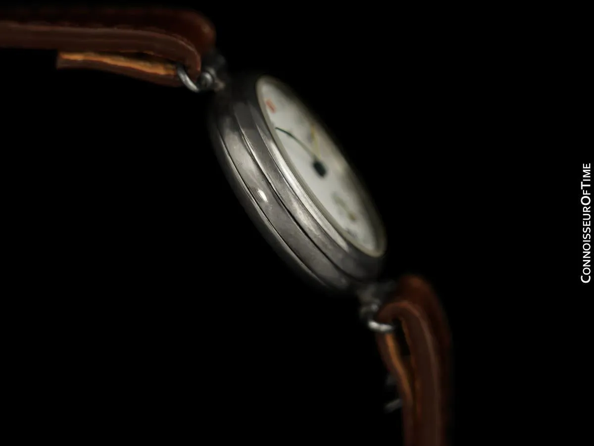 1918 Rolex Vintage Mens World War I Era Military Officers Trench Watch - Sterling Silver