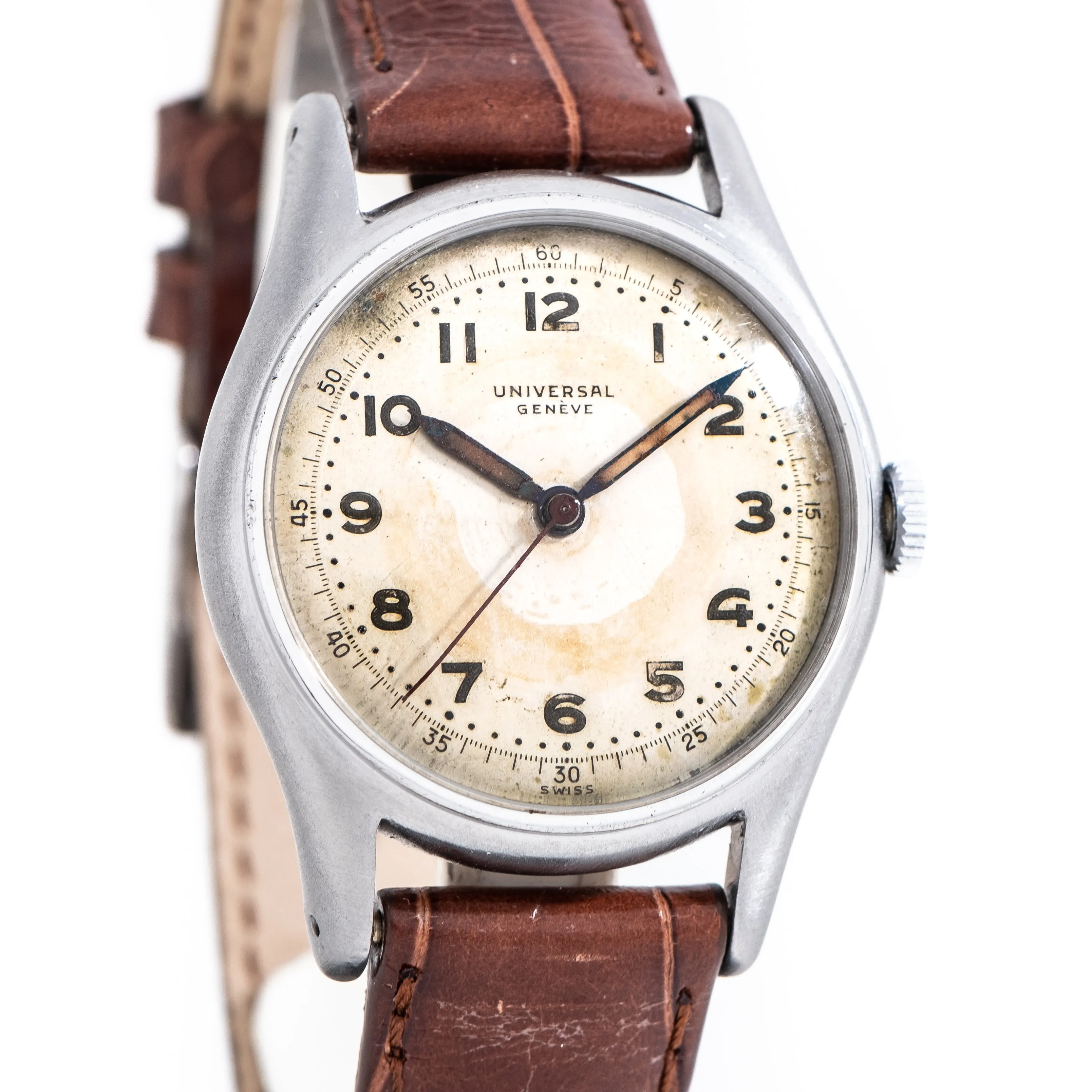 1945 Vintage Universal Geneve Ref. 20724 WWII Era Military Enversteel Watch ( #14182)