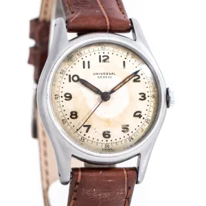 1945 Vintage Universal Geneve Ref. 20724 WWII Era Military Enversteel Watch ( #14182)