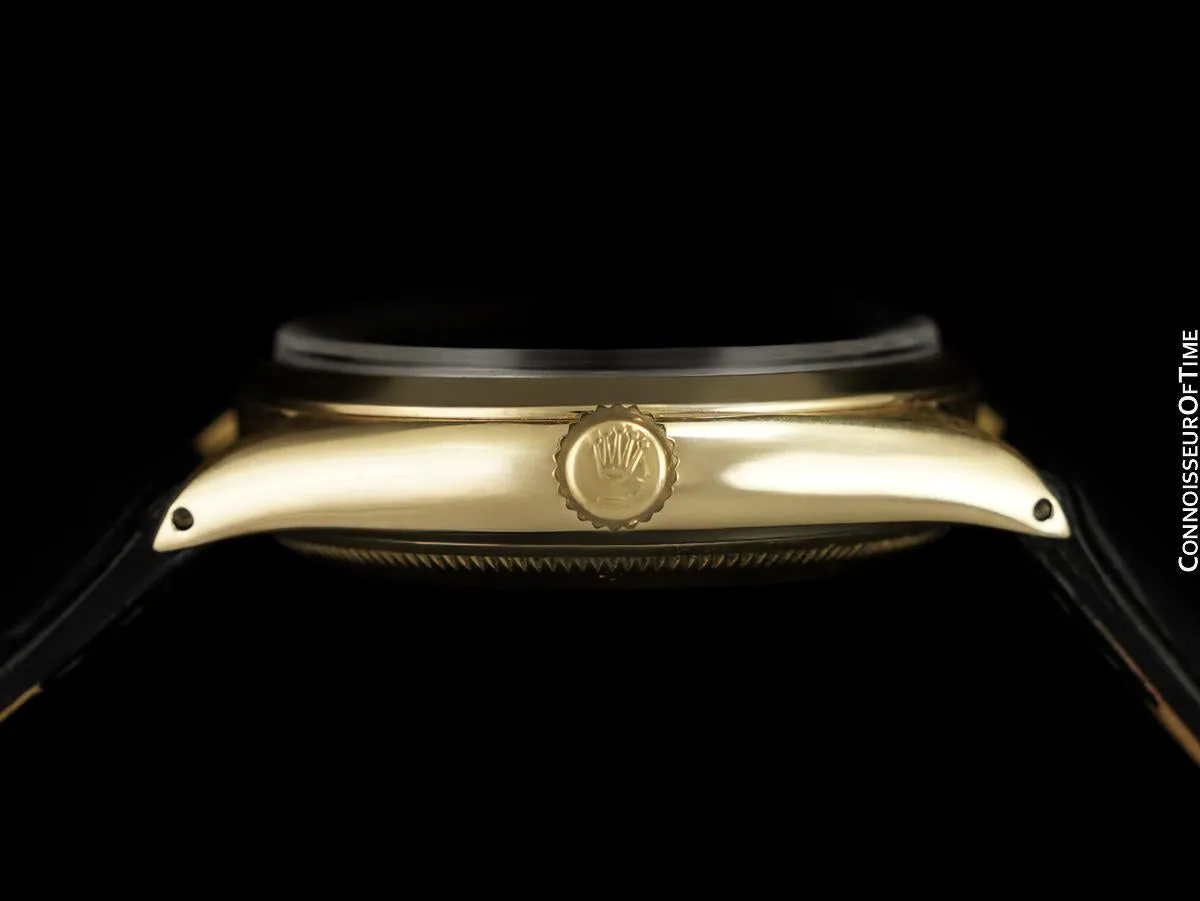 1969 Rolex Oyster Perpetual Classic Vintage Mens Watch, Ref. 6567 - 14K Gold