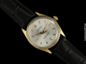 1969 Rolex Oyster Perpetual Classic Vintage Mens Watch, Ref. 6567 - 14K Gold