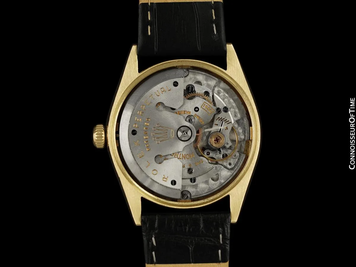1969 Rolex Oyster Perpetual Classic Vintage Mens Watch, Ref. 6567 - 14K Gold