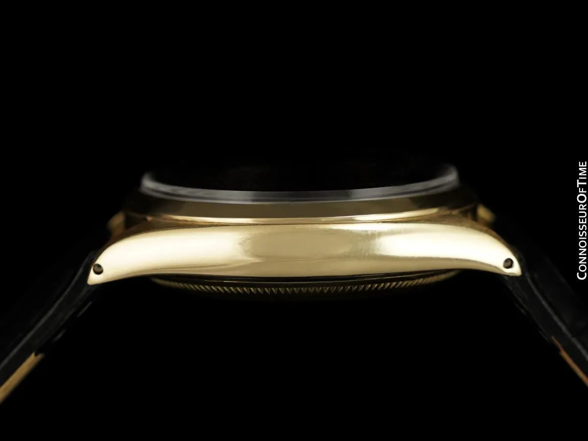 1969 Rolex Oyster Perpetual Classic Vintage Mens Watch, Ref. 6567 - 14K Gold