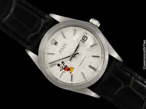 1970 Rolex Oysterdate Vintage Mens Mickey Mouse Dial Watch with Date - Stainless Steel