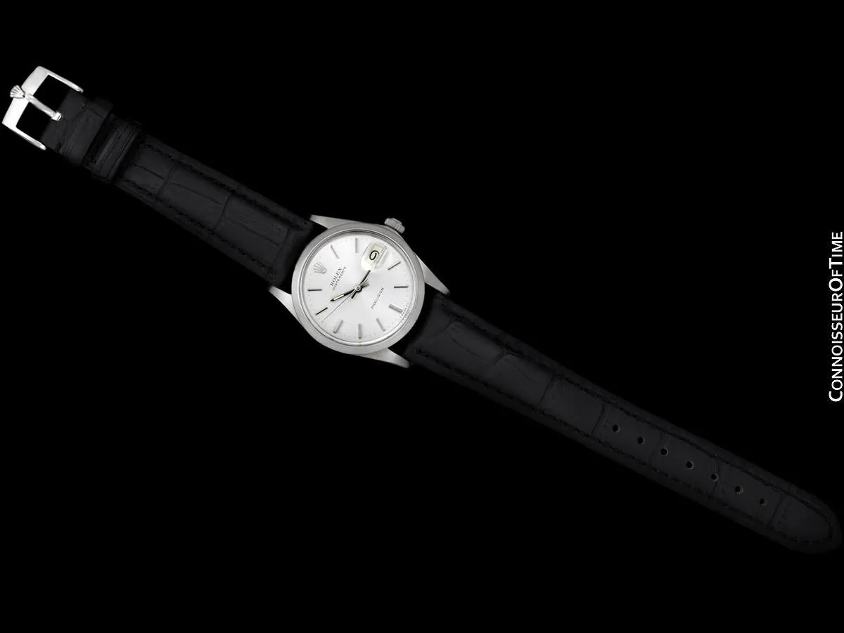 1971 Rolex Oysterdate Vintage Mens Silver Dial Watch with Date - Stainless Steel