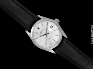 1971 Rolex Oysterdate Vintage Mens Silver Dial Watch with Date - Stainless Steel