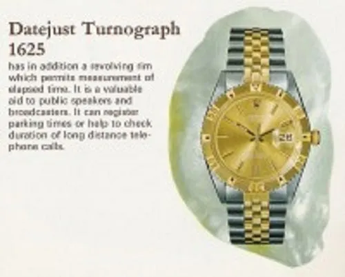 1978 Rolex Vintage Turn-O-Graph Thunderbird Datejust Mens Watch, 1625 - Stainless Steel & 18K Gold