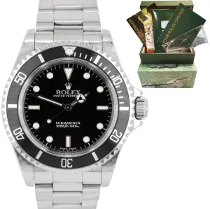 2002 Rolex Submariner No-Date 14060 Automatic Black Stainless Two Liner Watch