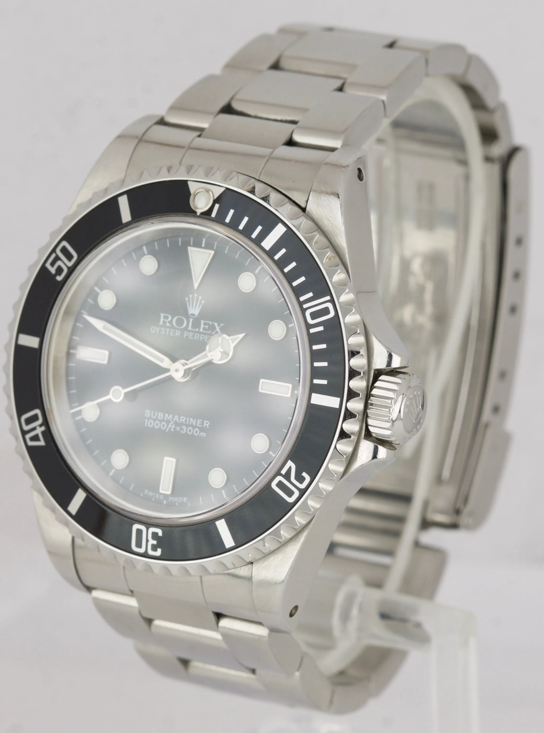 2002 Rolex Submariner No-Date 14060 Automatic Black Stainless Two Liner Watch