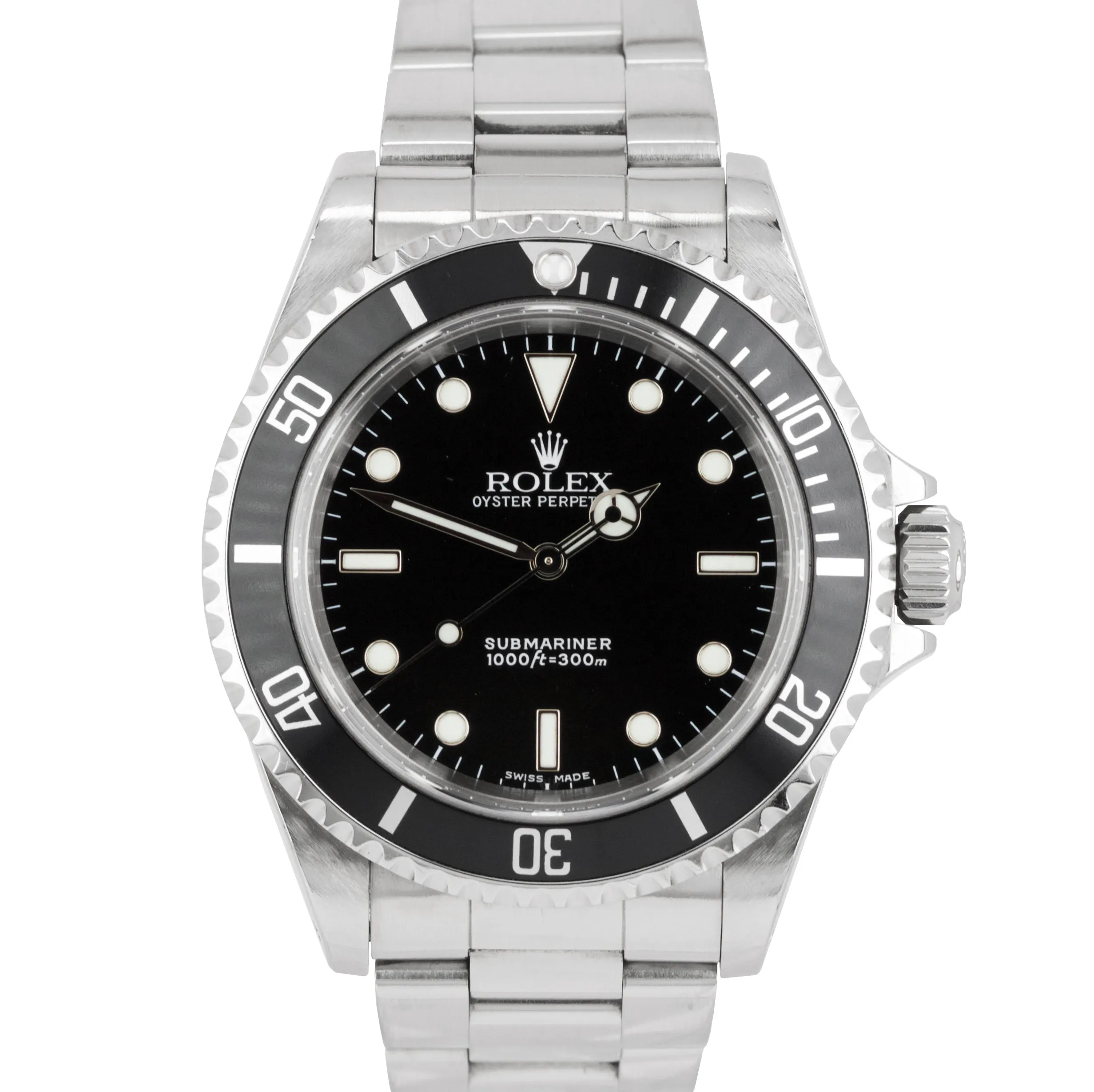 2002 Rolex Submariner No-Date 14060 Automatic Black Stainless Two Liner Watch