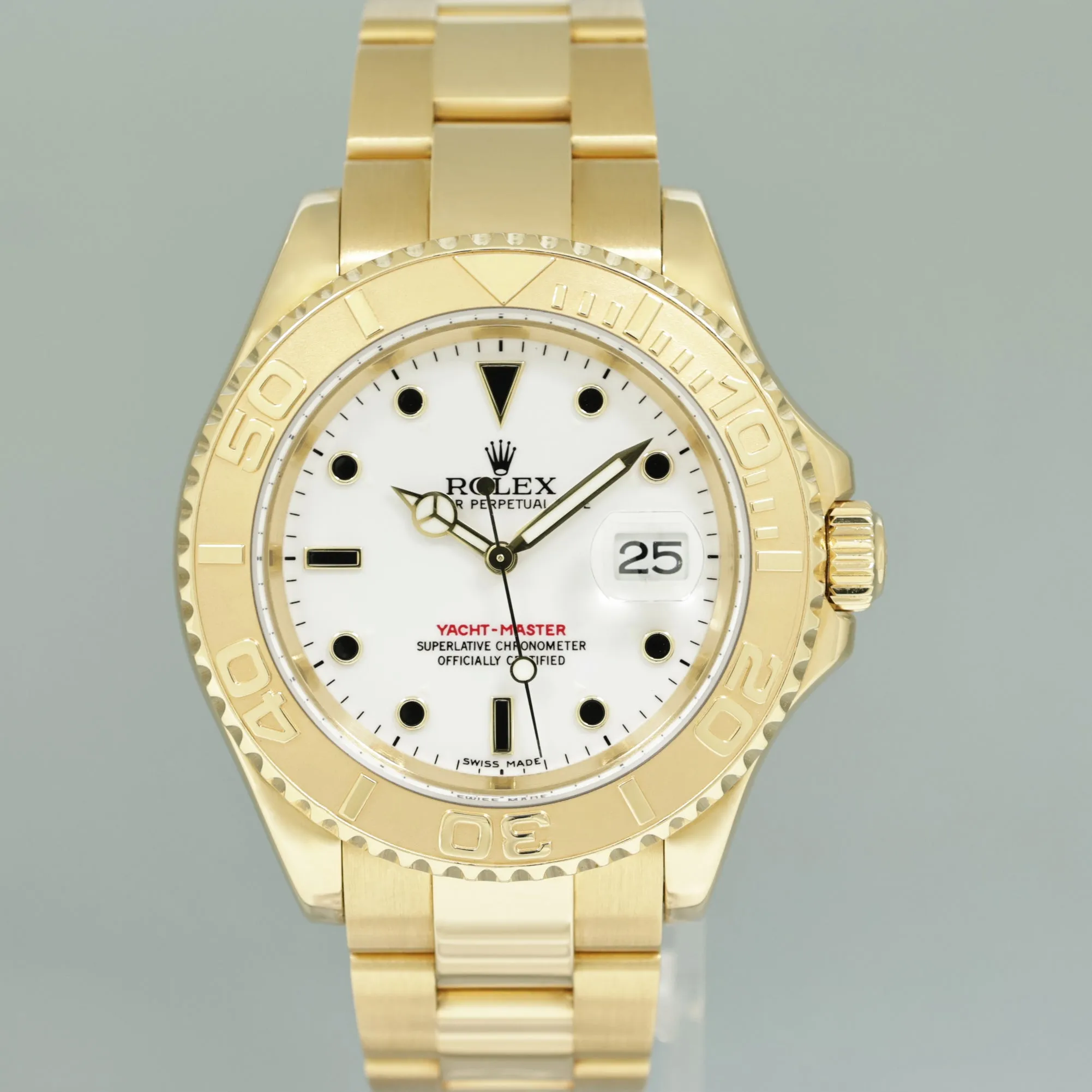 2006 MINT PAPERS Rolex Yacht-Master Yellow Gold 16628 White Sapphire Watch Box
