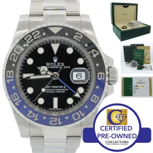 2014 Rolex GMT Master II 116710 BLNR Steel Ceramic Batman 40mm Watch Box