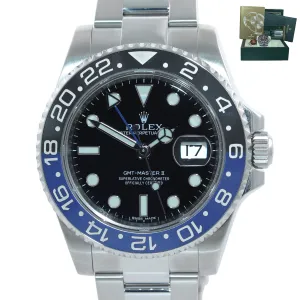 2015 PAPERS Rolex GMT Master Blue 116710 BLNR Ceramic Bezel Batman Watch Box
