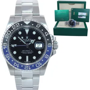 2015 PAPERS Rolex GMT Master Blue 116710 BLNR Ceramic Bezel Batman Watch Box
