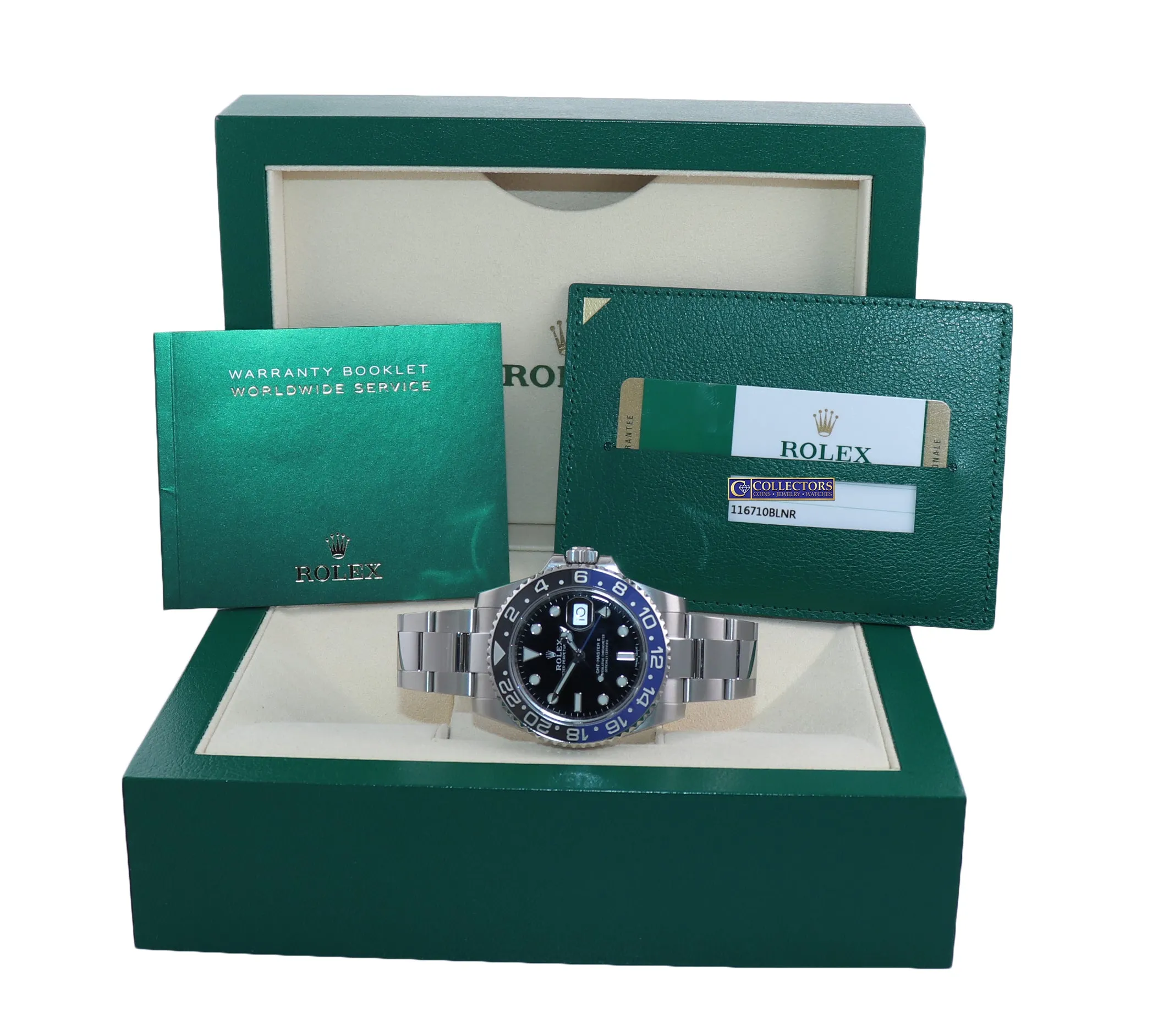 2015 PAPERS Rolex GMT Master Blue 116710 BLNR Ceramic Bezel Batman Watch Box