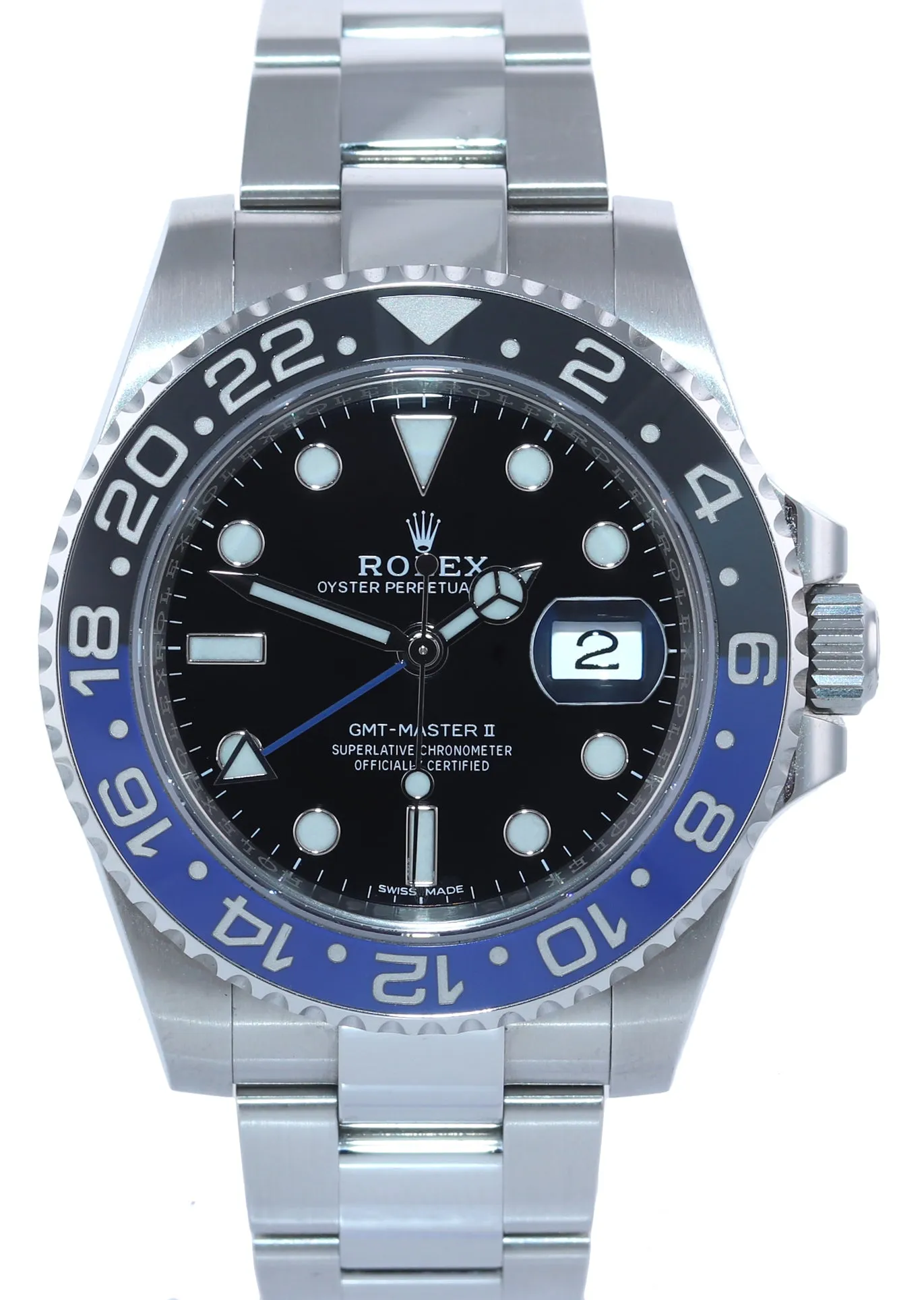 2017 PAPERS Rolex GMT Master II 116710 Steel Ceramic Batman Blue Bezel Watch Box