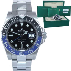 2017 PAPERS Rolex GMT Master II 116710 Steel Ceramic Batman Blue Bezel Watch Box