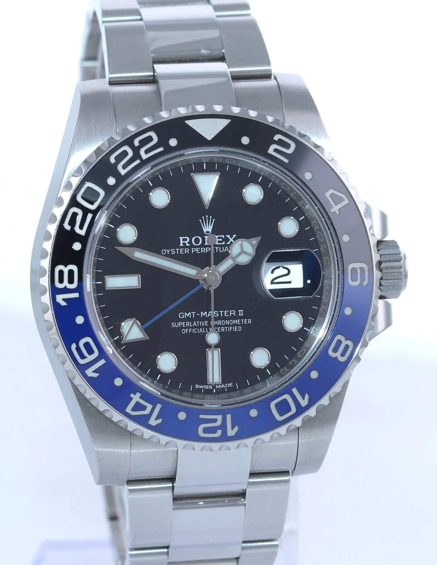 2017 PAPERS Rolex GMT Master II 116710 Steel Ceramic Batman Blue Bezel Watch Box