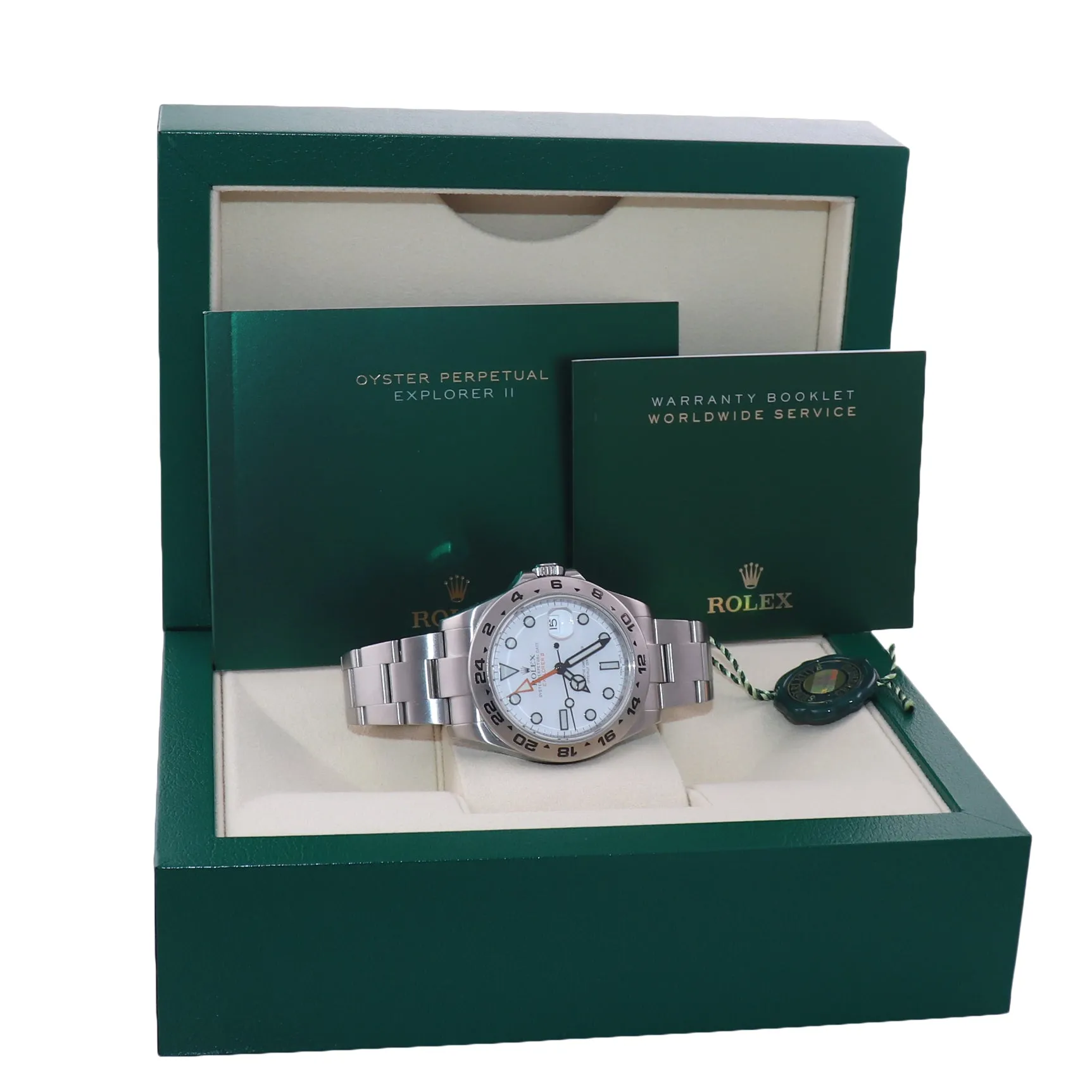 2018-2019 Rolex Explorer II 42mm Polar 216570 White Steel Oyster GMT Watch Box