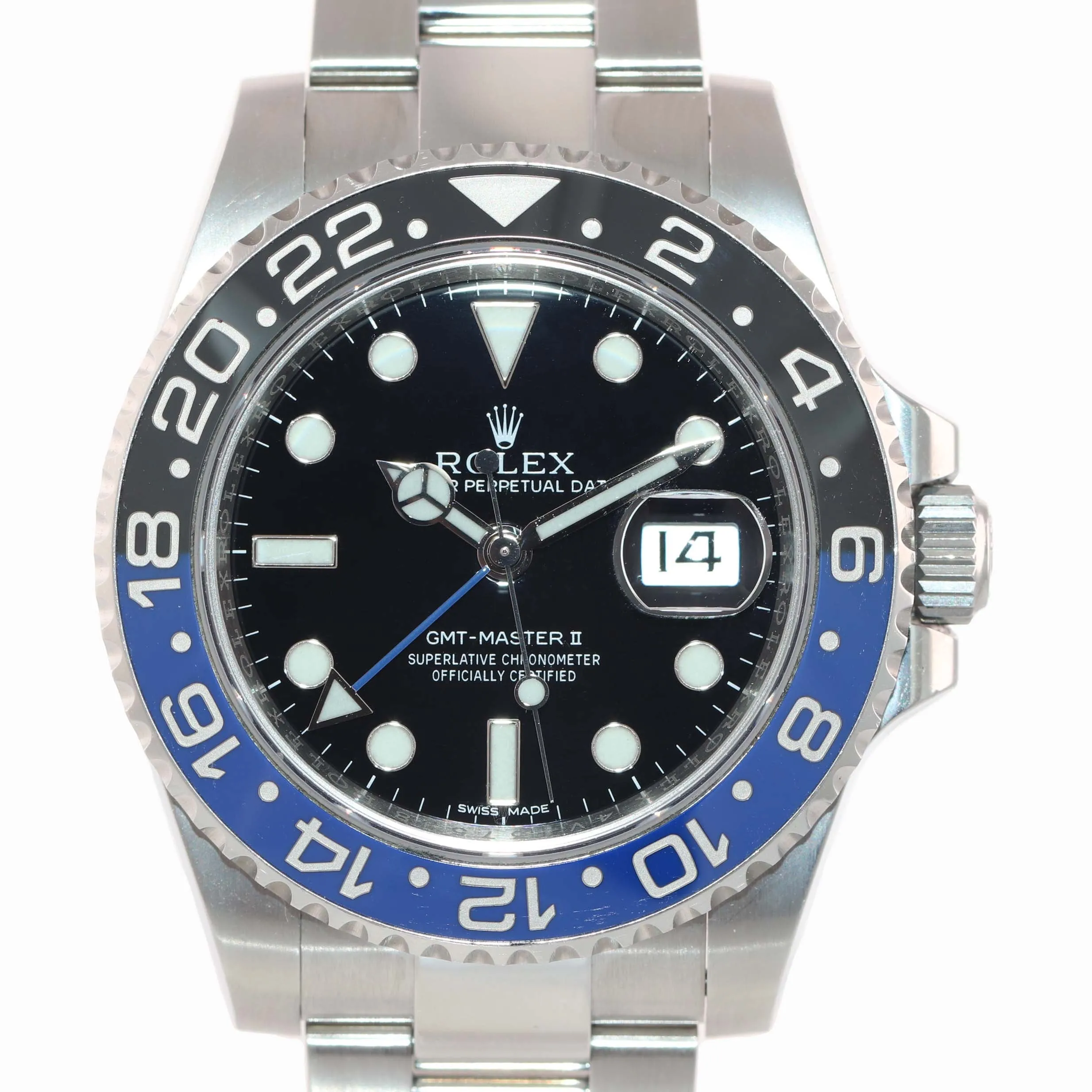 2018 PAPERS Rolex GMT Master II 116710 BLNR Steel Ceramic Blue Batman Watch