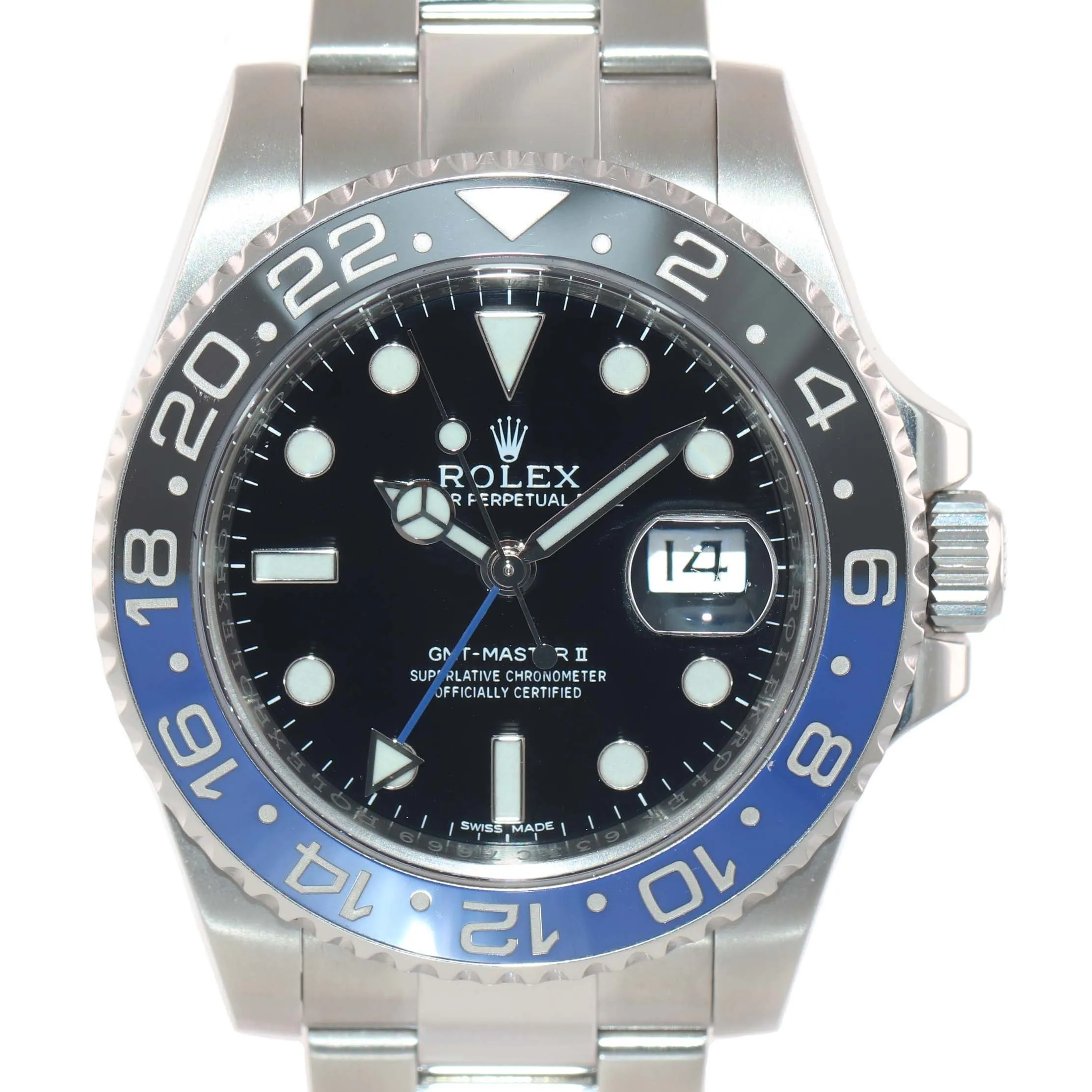 2019 MINT Rolex GMT Master 2 116710 BLNR Steel Ceramic Batman Blue Bezel Watch