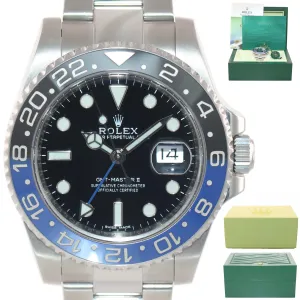 2019 MINT Rolex GMT Master 2 116710 BLNR Steel Ceramic Batman Blue Bezel Watch