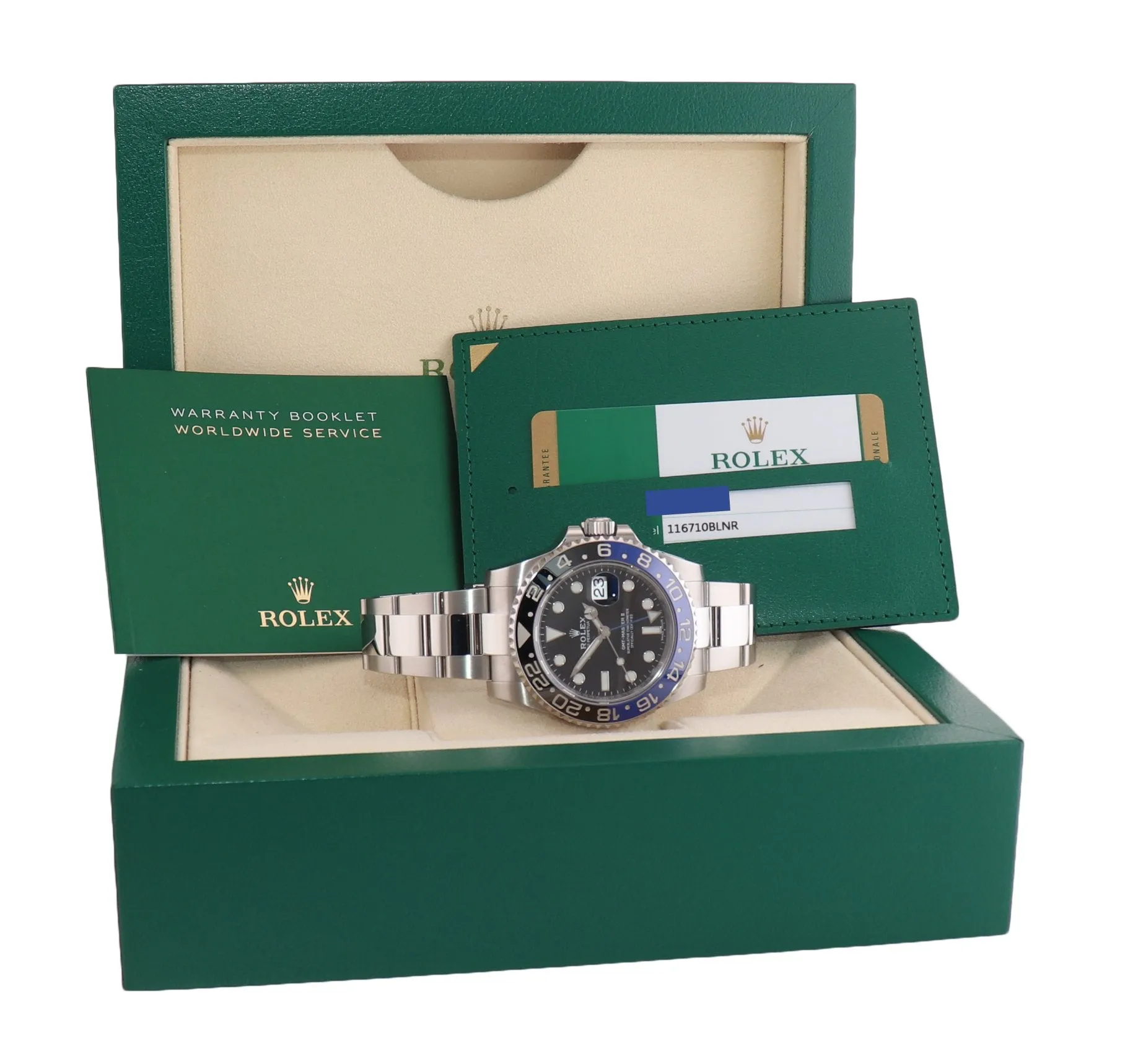 2019 Papers Rolex GMT Master 2 116710 BLNR Steel Ceramic Batman Watch