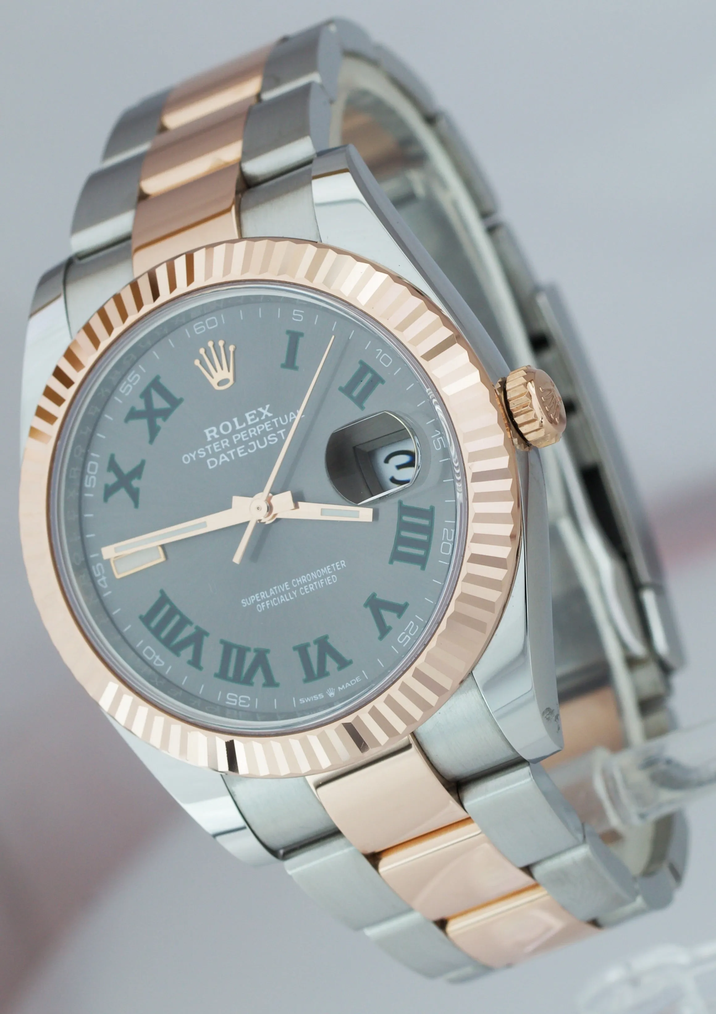2020 MINT Rolex DateJust 41 WIMBLEDON Everose Gold Two-Tone Oyster Watch 126331