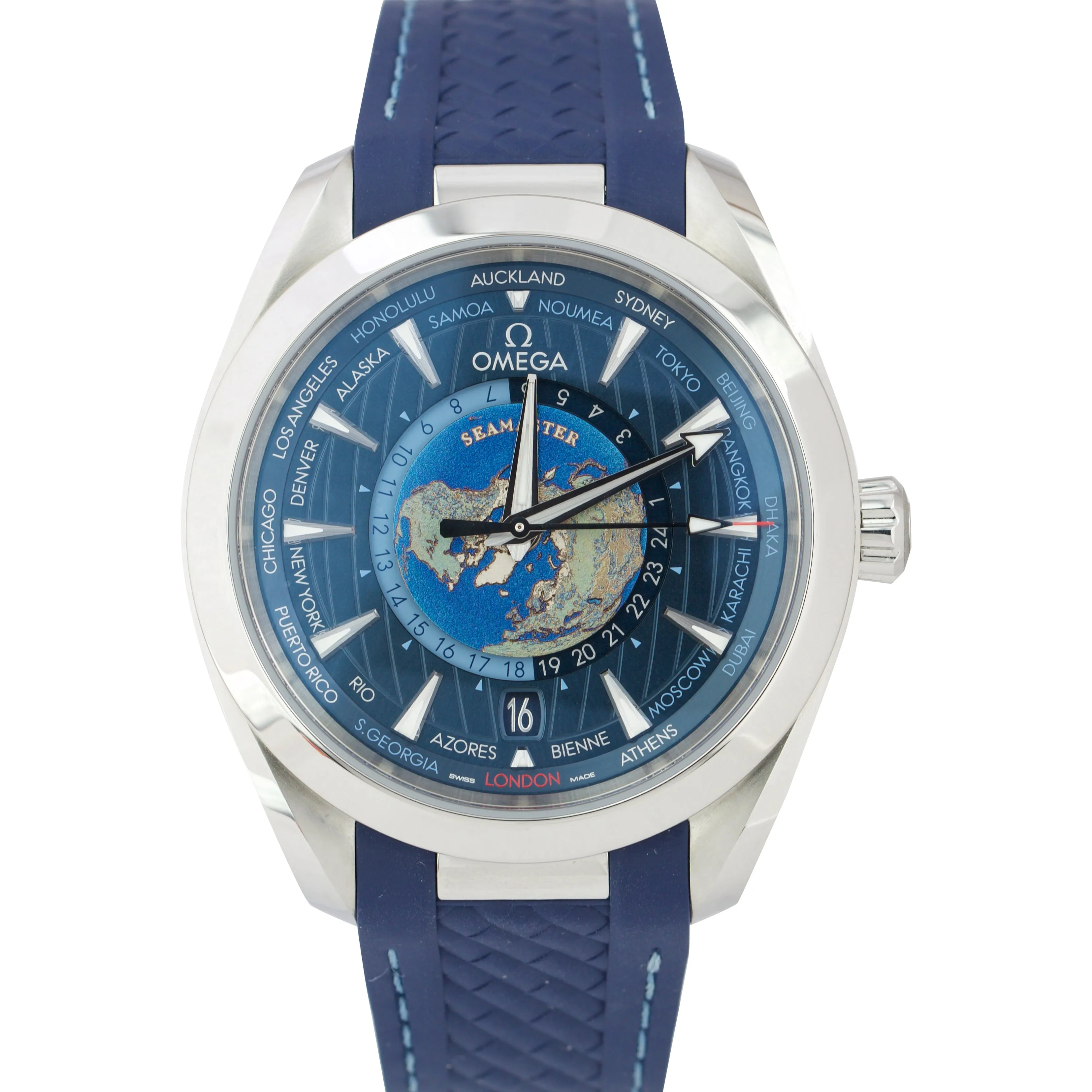 2021 NEW Omega Seamaster Aqua Terra GMT Worldtimer 220.12.43.22.03.001 B P Watch