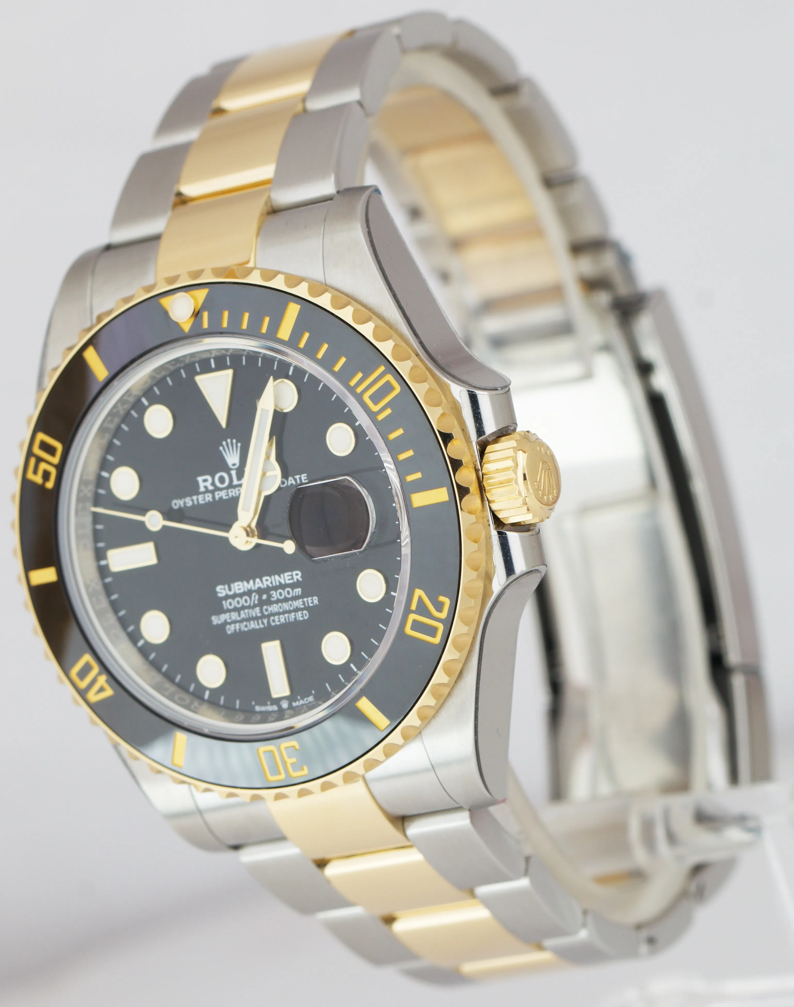 2021 Rolex Submariner Date 41mm Ceramic Two-Tone Gold Black Watch 126613 LN B P