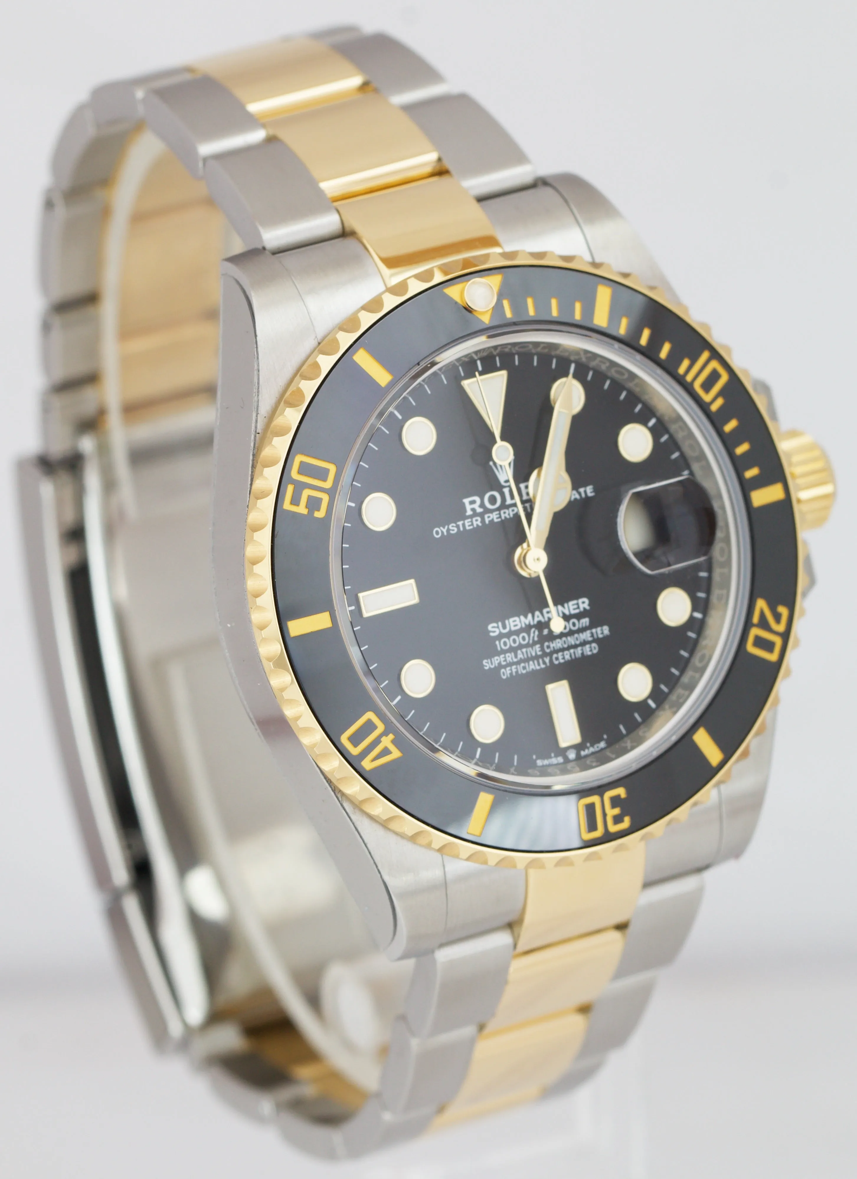 2021 Rolex Submariner Date 41mm Ceramic Two-Tone Gold Black Watch 126613 LN B P