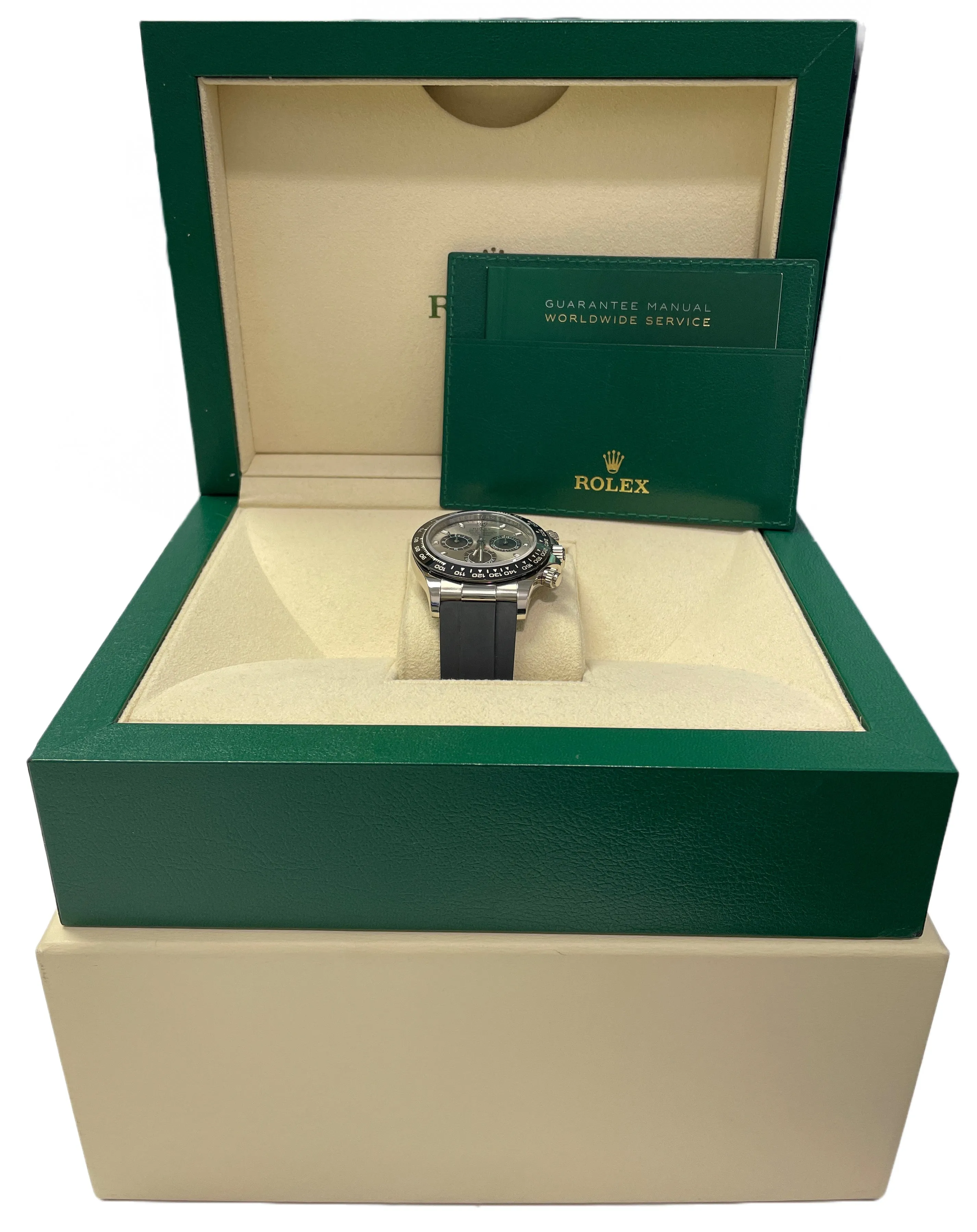 2023 Rolex Daytona SILVER GHOST 18K White Gold Oysterflex 40mm 116519 LN BOX