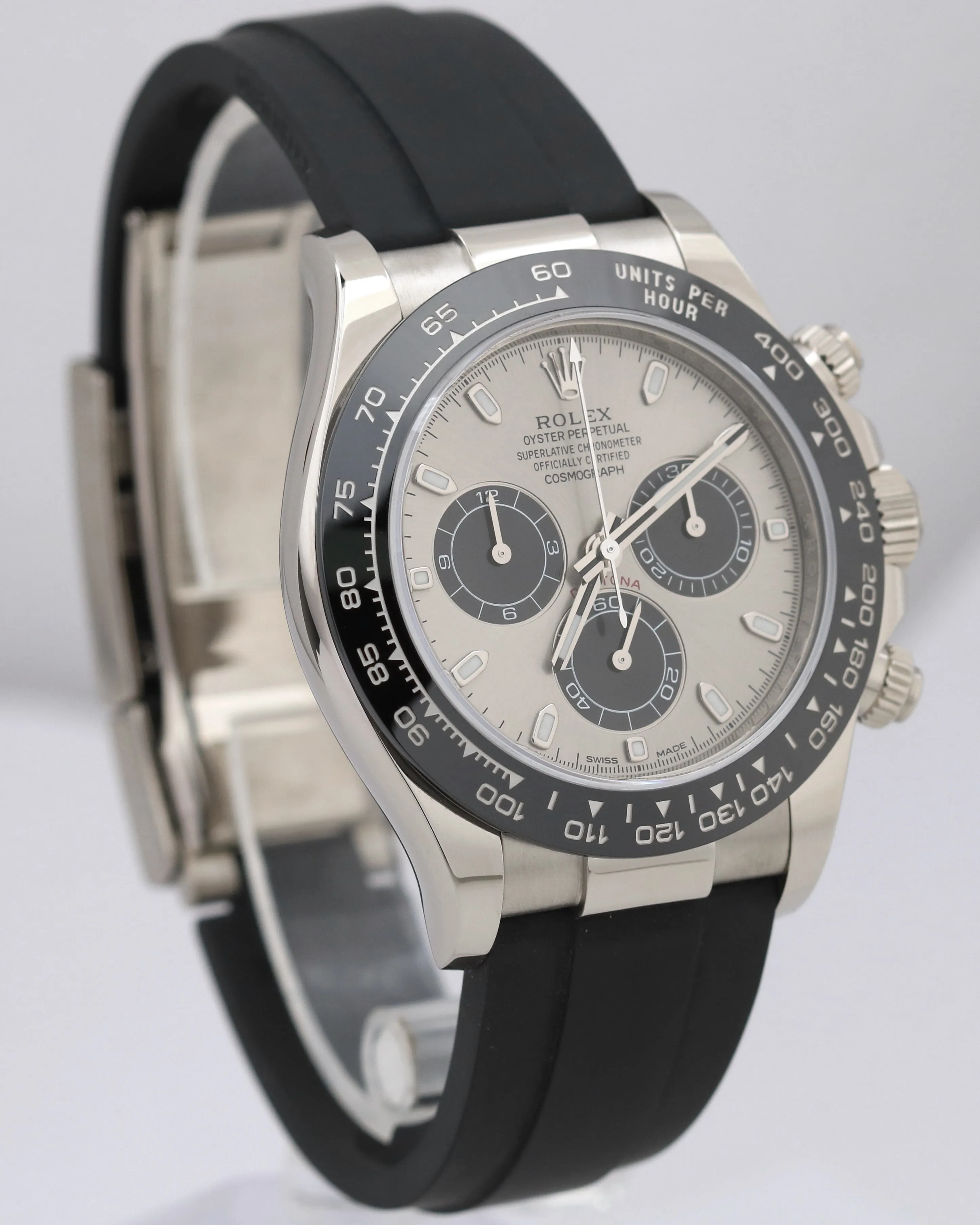 2023 Rolex Daytona SILVER GHOST 18K White Gold Oysterflex 40mm 116519 LN BOX