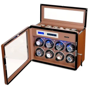 8 6 Walnut Wood Automatic Quad Watch Winder, LUKDOF