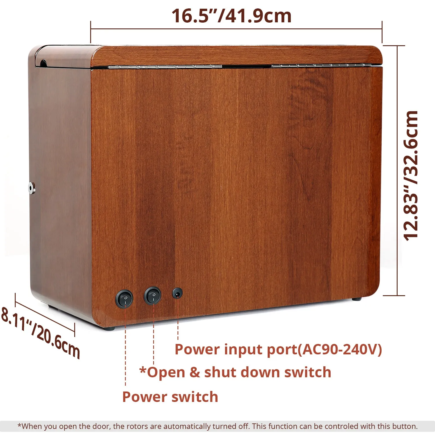 8 6 Walnut Wood Automatic Quad Watch Winder, LUKDOF