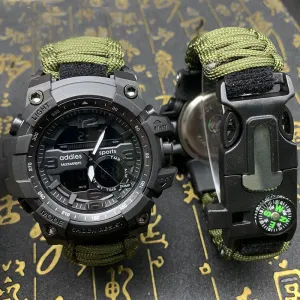 ADDIES Men Military Sports Digital Watches Compass Outdoor Survival Multi-function