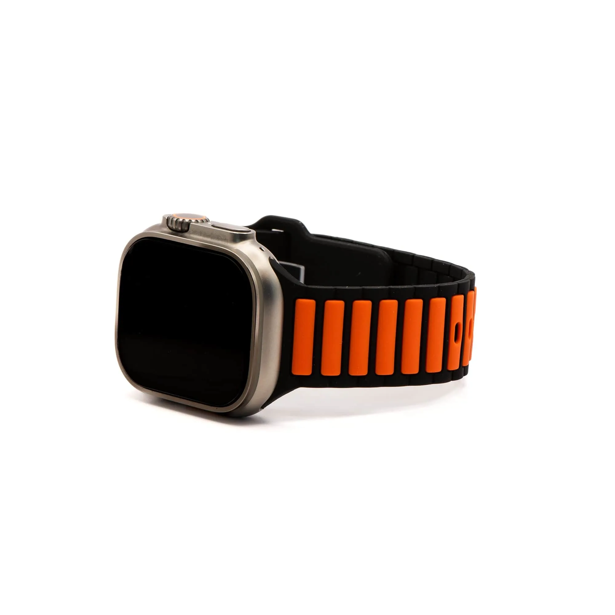 Apple Band - Silicone Ripple - Black & Orange