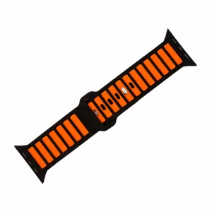 Apple Band - Silicone Ripple - Black & Orange
