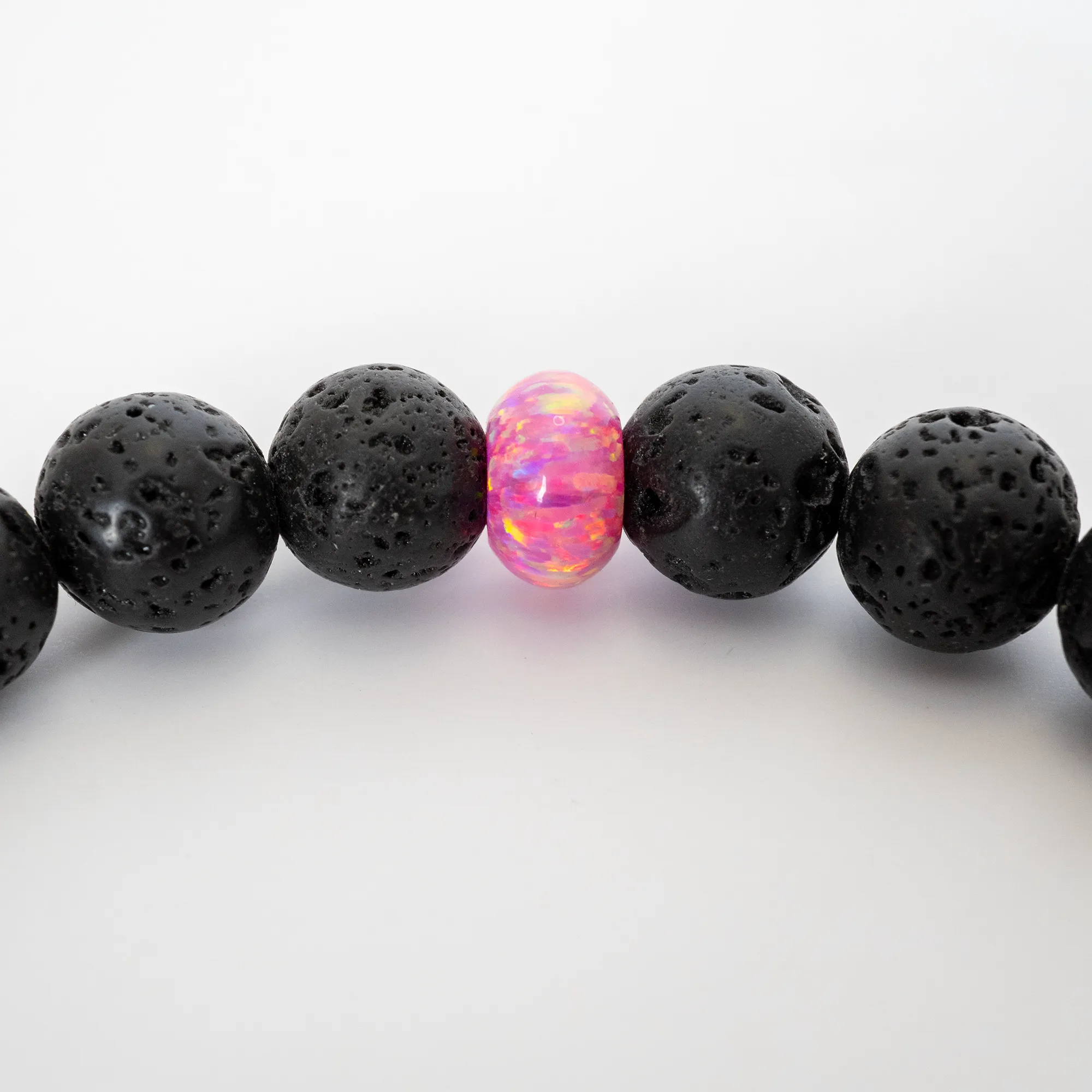 Aurora Opal & Lava Stone Beaded Bracelet