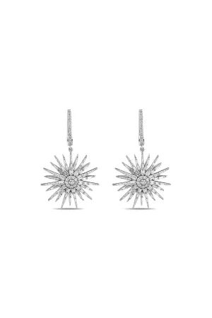 BEE GODDESS | 18K WHITE GOLD JARDIN STAR DIAMOND EARRINGS