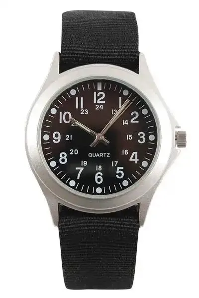 Black Quartz Movement Analog Military Watch
