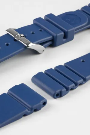 Bonetto Cinturini 284 Premium Rubber Sports Watch Strap in BLUE