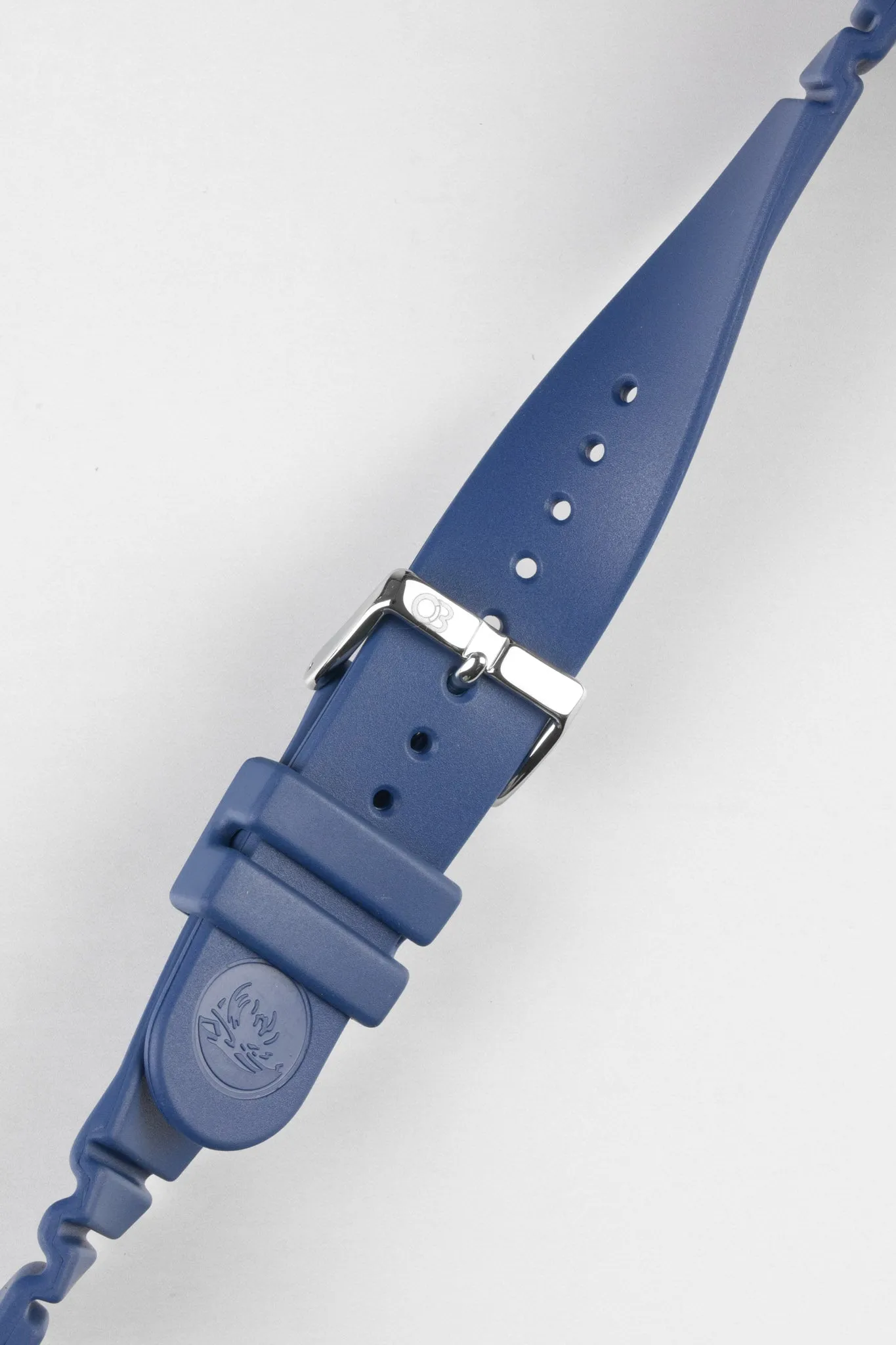 Bonetto Cinturini 284 Premium Rubber Sports Watch Strap in BLUE