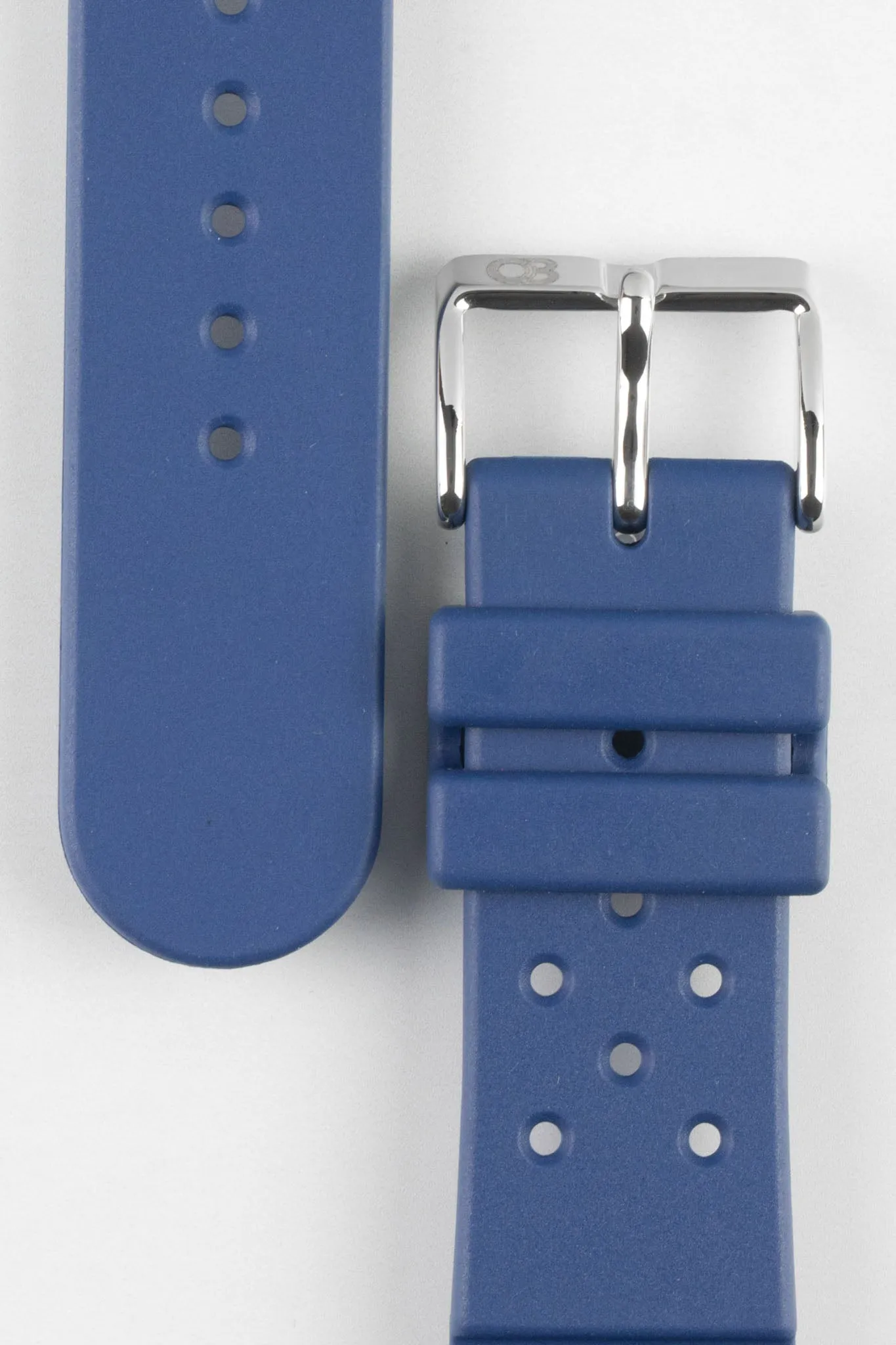 Bonetto Cinturini 284 Premium Rubber Sports Watch Strap in BLUE