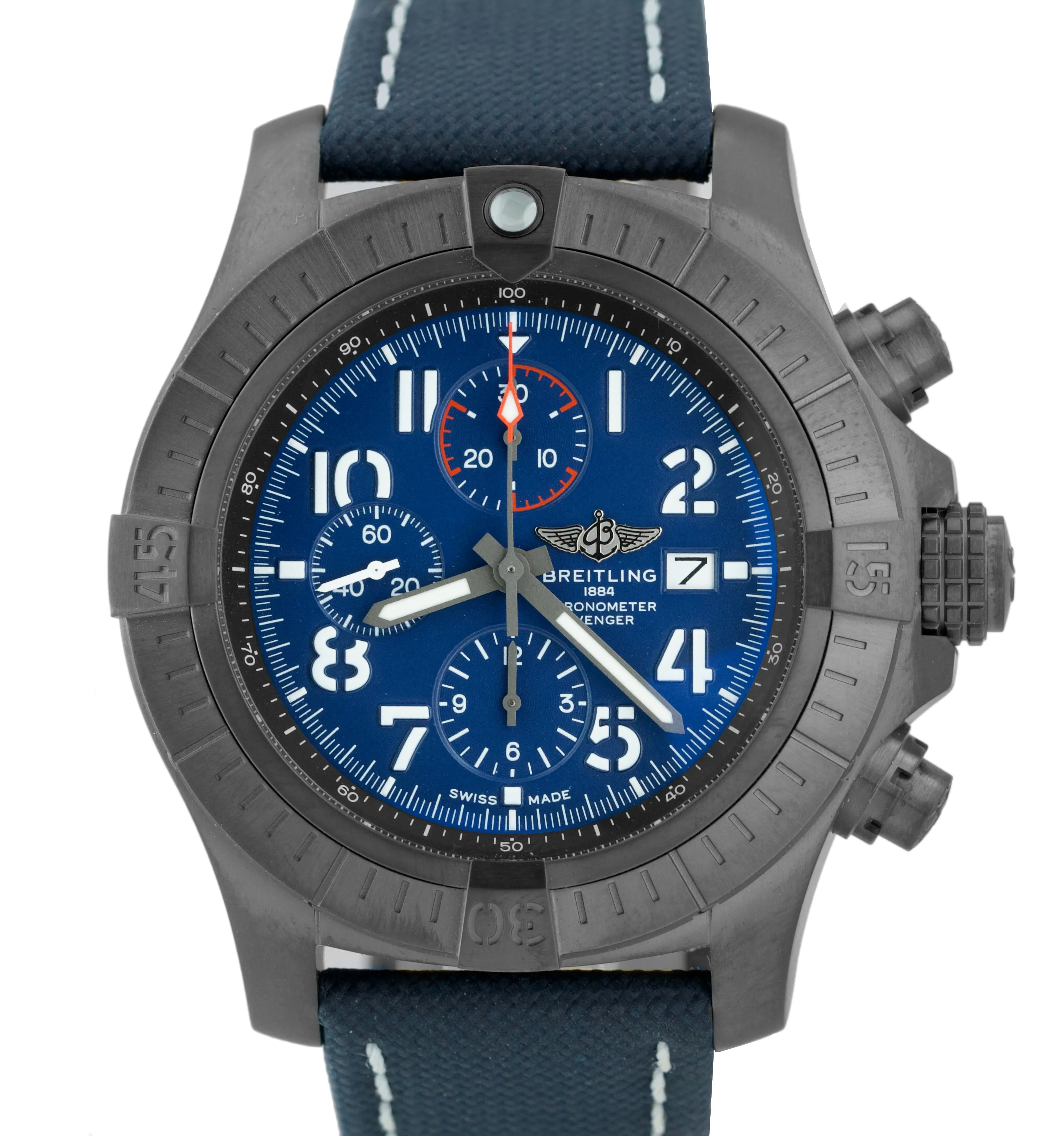 BRAND NEW Breitling Super Avenger Chronograph 48 Night Mission V13375 DLC Watch