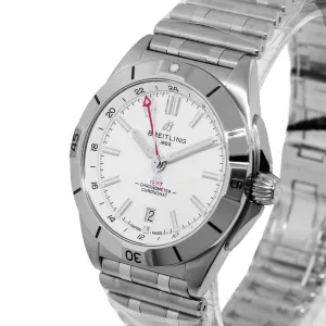 Breitling Chronomat Automatic GMT 40 mm Stainless Steel White Index Dial Steel Bezel A32398