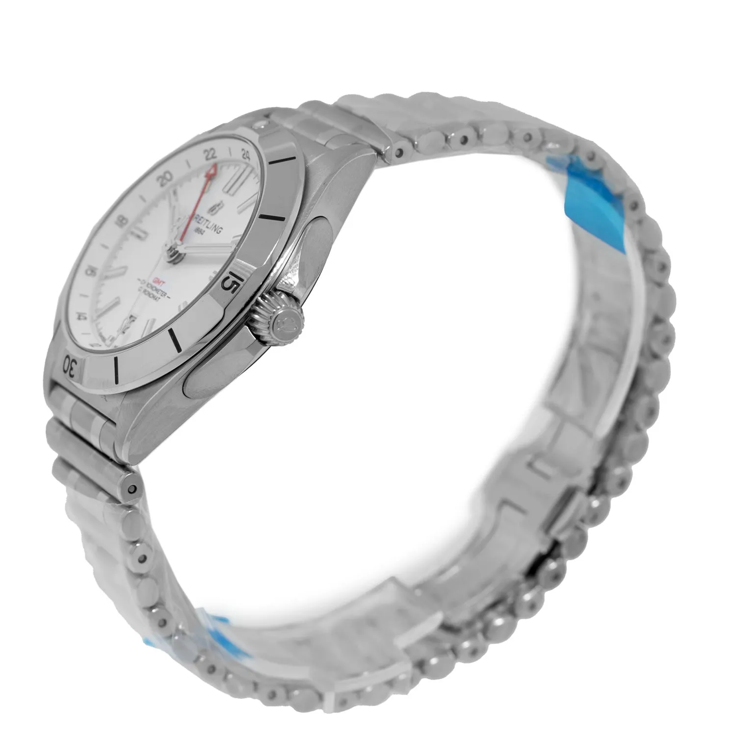 Breitling Chronomat Automatic GMT 40 mm Stainless Steel White Index Dial Steel Bezel A32398