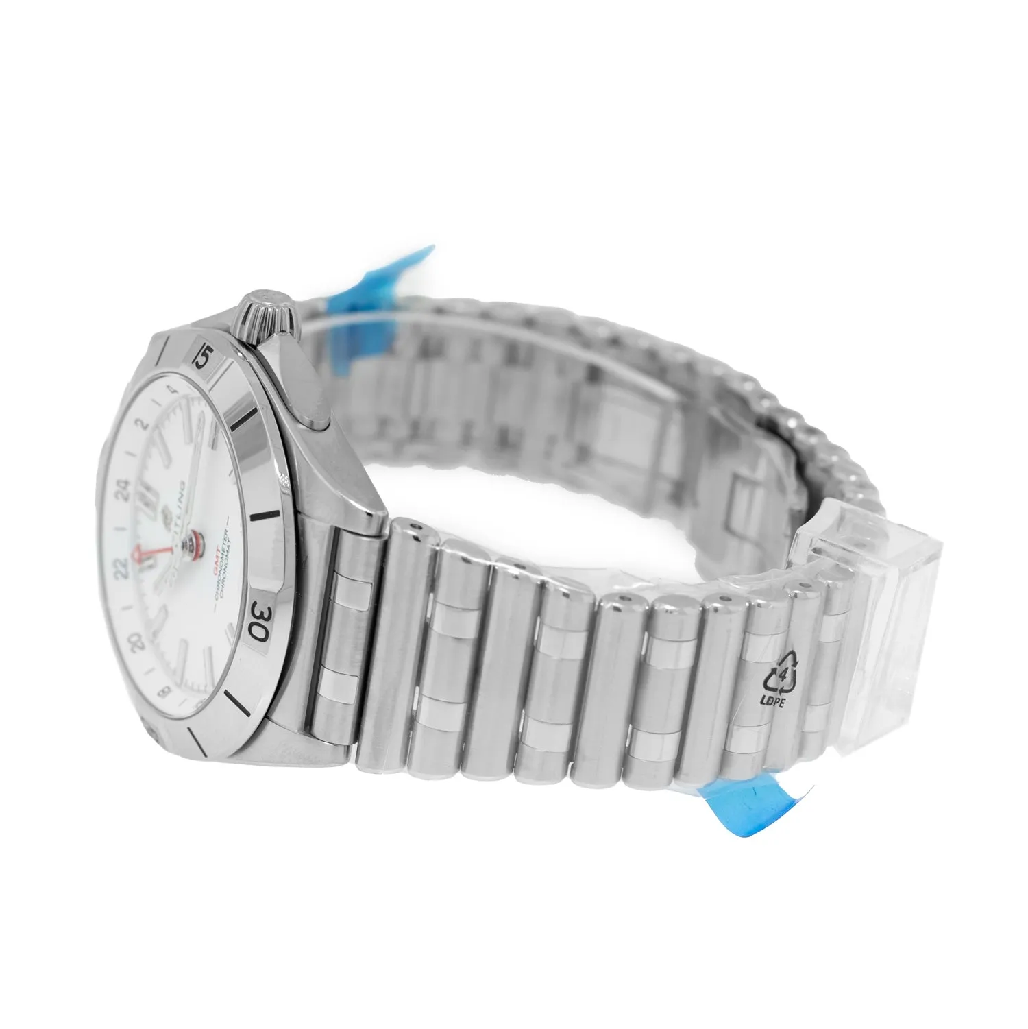 Breitling Chronomat Automatic GMT 40 mm Stainless Steel White Index Dial Steel Bezel A32398