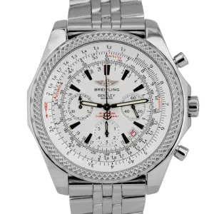 Breitling For Bentley Motors Chronograph White Stainless Steel A25362 49mm Watch